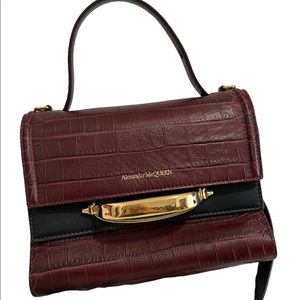 Alexander McQueen The story croc embossed Leather bag w/tags, dust bags and bag